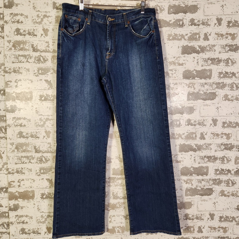Vintage Lucky Brand Dungarees Jeans Men 34x30 Gene Montesano Dark Wash‎ Mexico